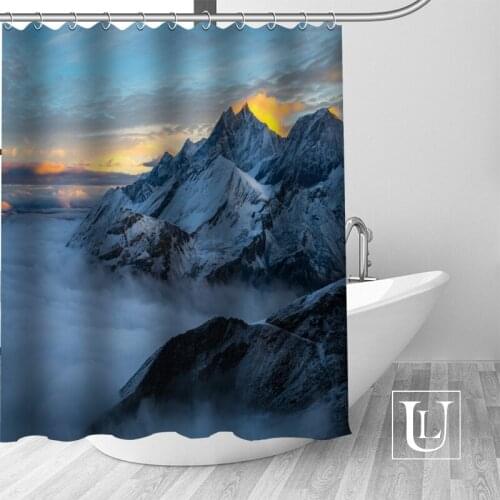Alps mountains Shower Curtains Custom Bathroom Curtain Waterproof Bathroom Fabric Polyester Shower Curtain 1pcs custom