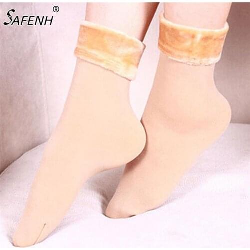 Women Socks Winter warm Socks hosiery Thicken sock Wool Home Calcetines Snow boots Cotton socks Female Velvet Half-hos