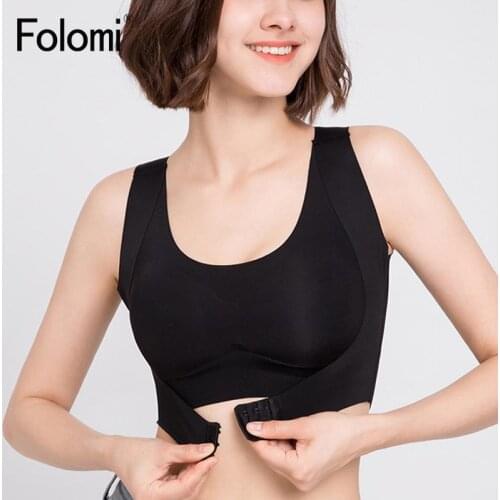 Folomi Women Push Up Bras For Women Posture Corrector Bralette Front Closure Female Underwear Cross Back Tops M-XXL