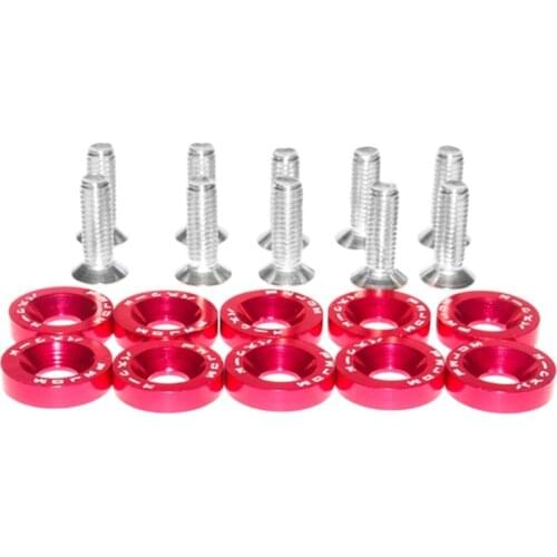 10PCS M6 Modified Hex Fasteners Washer Engine Concave Screws for JDM Car