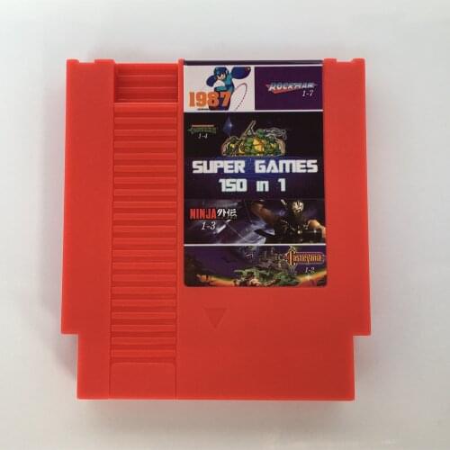 150 in 1 Video Game Card for 8 Bit 72 Pins Console with Rockman1 2 3 4 5 6 Contra Double Dragon Bucky O'Hare Robocop