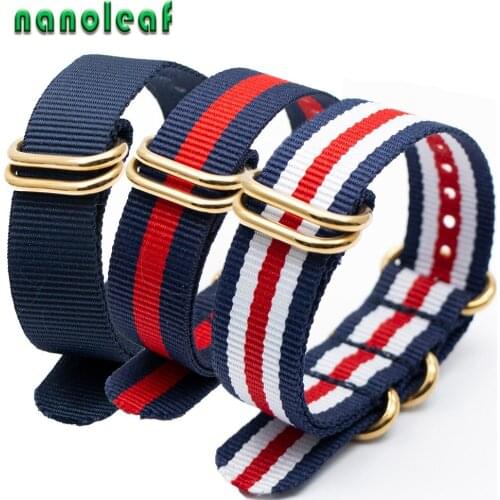18mm 20mm 22mm Premium Fabric Nylon Watchband Luxury Gold Buckle Strap Belt For Nato Men Women Woven Watch Band