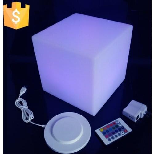 High quality RGB color charging rechargable 20cm led cube table lamp for home/bar/cafe/garden decoration Free shipping 20pcs