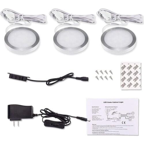 3 PCS LED Under Cabinet Light Dimmable Cupboard Kitchen Furniture Lights LED Puck light home Decoration wardrobe night lamps