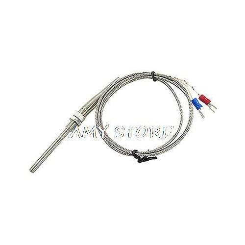 5mm x 50mm Probe Temperature Controller K Type Thermocouple Sensor 1M 0-400C(32-752F) M8 2 Forks