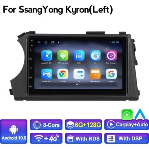 6+128 4G LTE 2din HD 8-Core Android 10 Car DVD For Ssang Yong SsangYong Kyron Actyon 2005-2013 GPS Radio Stereo Carplay AUTO