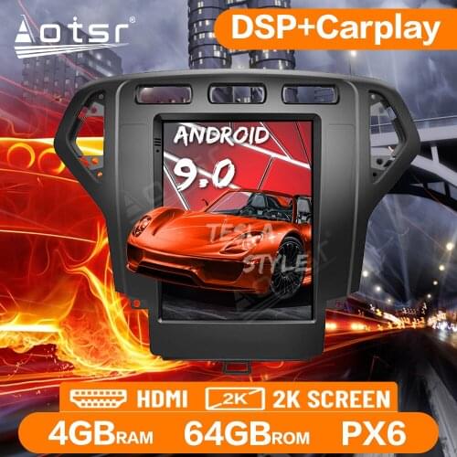 Tesla Big Screen Android 9.0 64GB Car Radio GPS Navigation For Ford Mondeo 2007-2010 Multimedia Player PX6 Auto Audio Head Unit