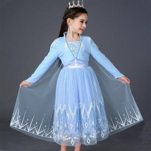 Childrens Role-Play Elsa Princess Dresses Halloween Carnival Cosplay Costumes Girls Dresses Kids Party Dress