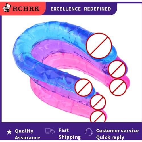 Two-Headed Dragon Crystal Penis woman Masturbator Orgasm Friction Rod Lesbian Masturbation Sexy Adult Products Dildo Couple Toys