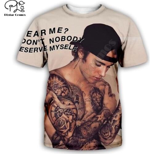 PLstar Cosmos Justin Bieber 3D Printed Men for women t shirt Harajuku summer Short sleeve shirt Casual T-shirt top style-1