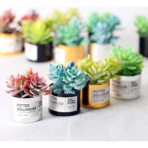 Simulation Potted Plants Green Mini Tree Potted For 1:12Miniature Pot Doll House Furniture Home Decor