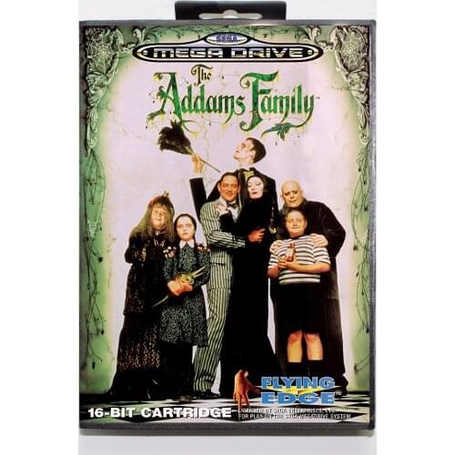 Addams Family Game Cartridge 16 bit MD Game Card With Retail Box For Sega Mega Drive For Genesis