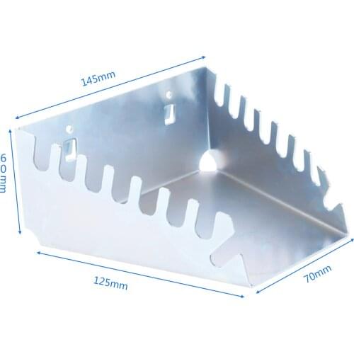 Wrench Organizer Holder Tray Steel Wall Mounted Hook 145mm Tools Rack Toolbox Storage Wrenches Lined Shelf Black Garage/Garden