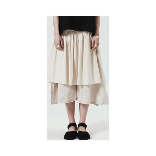 Spring and summer new dark style retro layers culottes