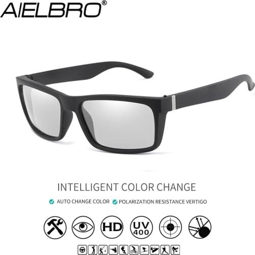 Outdoors Cycling Glasses Photochromic Sunglasses Men Polarized Discoloration Driver Sun glasses Transition Lens Sunglasses UV400