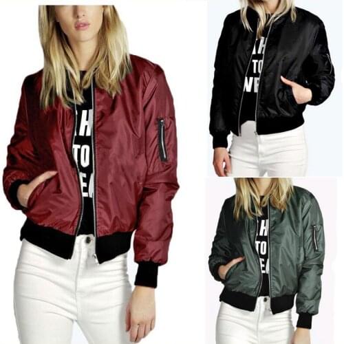 Autumn and Winter New Solid Color Long-sleeved Fashion Zipper Jacket Slim Wild Temperament Simple Casual Short Jacket