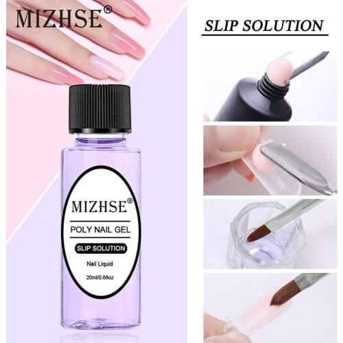 MIZHSE 20ml Slip Solution Poly Nail Gel Quick Builder Nail Gel Nail Liquid Permanent Acrylic Nail Art Extension Manicure Tools