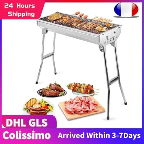 Stainless Steel BBQ Grill Portable Foldable Barbecue Free Installation For Home Outdoor Picnic HWC