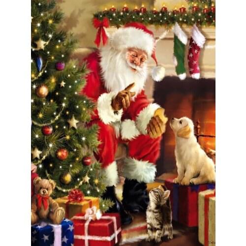 5D DIY Diamond Painting Kits Christmas Embroidery Santa Claus Cartoon Full Round With AB Drill Rhinestone Picture Home Decor Art