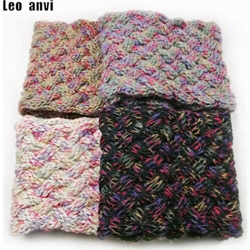 Leo anvi Multicolor ring scarf women knitting Woolen Weave crochet scarf infinity winter tube scarf hecklace ladies scarf luxury