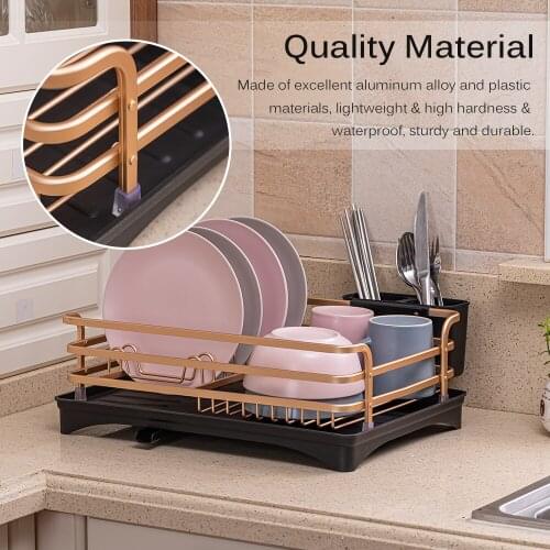 Dish Rack with Drainage Outlet Storage Rack for Dishes Kitchen Rack Kitchen Sink Drying Shelf Bowl Holder Tool Holder