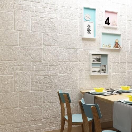 3D Wall Stickers Thick Living Room Wall Bedroom Decoration Room Simulation Brick Pattern Personality Creative Anti-collision