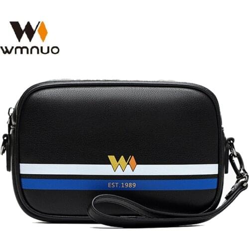 Wmnuo 2020 Brand Letter Clutch Wallets Men Cow Leather Small Shoulder Bag Men Genuine Leather Crossbody Bag Male Wristlets Hot