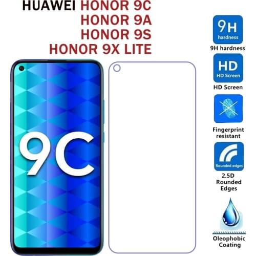 For Huawei Honor 9C 9S 9A Tempered Glass Protective Film Explosion-proof Screen Protector For Huawei Honor 9X Lite Cover Glass