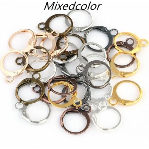 20pcs/lot 14x12mm Gold Silver France Lever Earring Hooks Wire Settings Base Earrings Hoops For Jewelry Making Finding Supplies