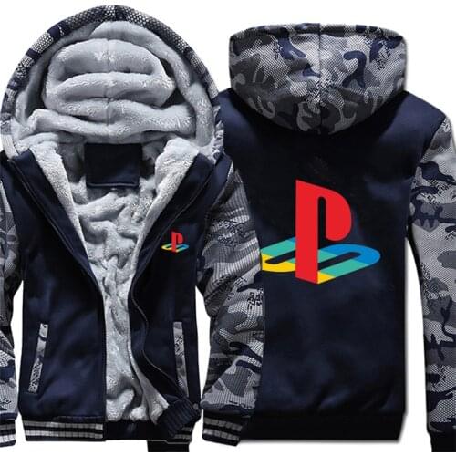 2021 PlayStation Hoodies Camouflage sleeve Jacket Hoody Zipper Winter Fleece PlayStation Sweatshirt