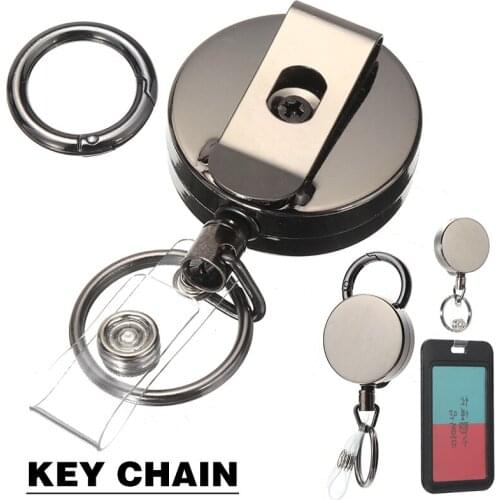 1Pcs Heavy Duty Pull Ring Retractable Key Chain Recoil Keyring Wire Rope Key Holder For Outdoor Activities Key Chain