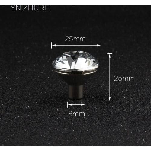 1pack/ 10Pcs 20mm Diamond Shape Crystal Glass Knob Cupboard Drawer Pull Handle Cabinet Wardrobe Knobs Hardware Accessories