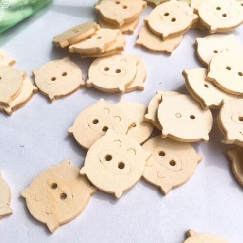 100 pcs Rectangle Wooden Button Wood Button Sewing Accessories For Clothes Handmade Scrapbooking Craft 16*17