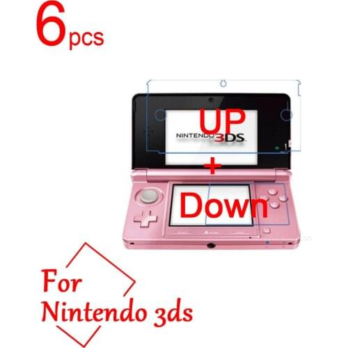 2in1 Ultra Clear/Matte/Nano anti-Explosion 3Ds LCD Screen Protector Cover For Nintendo 3ds Protective Film (3pcs UP+ 3pcs Down)