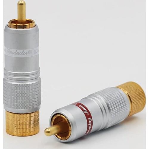 4pcs Hi-End gold plared RCA Plug Audio RCA Connector for DIY Cable