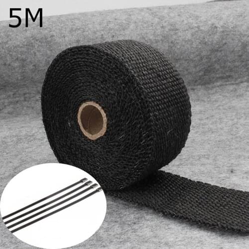 5mx2.5cm Automobile And Motorcycle Exhaust Manifold Glass Fiber Insulation Tape For Engine Compartment Cooling-4 Ties