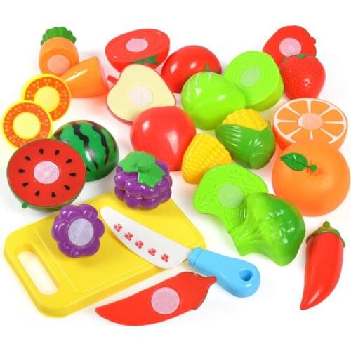 8/14Pcs Children Play House Toys Safe Material Plastic Food Toy Cut Fruits Vegetable Kitchen Kids Pretend Play Educational Toys