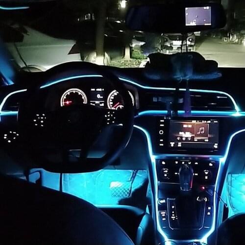 8M RGB Fiber Optic Car Interior Decorative Ambient Light App Sound Control LED Strip Cigarette lighter Auto Atmosphere Lamp 12V