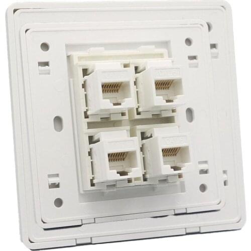 86mm Wall Socket Plate RJ45 1/2/4 /LAN Port Network LAN panel Network Ethernet CAT6 Faceplate Socket Cable socket Outlet Y6H4