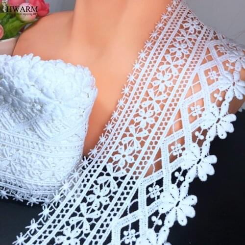5yard 8cm african lace fabric 2020 wedding decoration DIY arts craft sewing fabric trim women skirt accessories Milk silk LACE