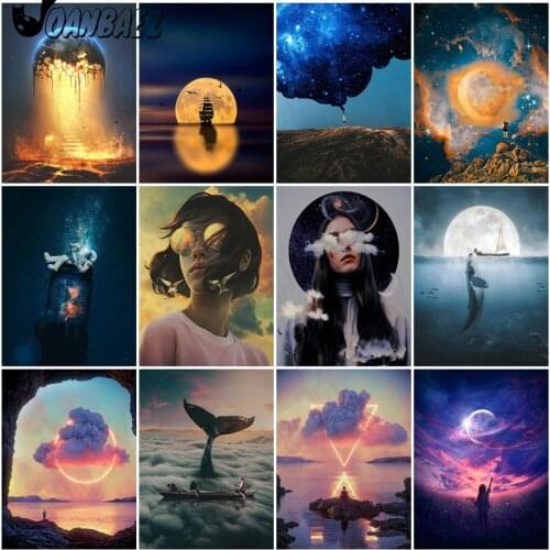 Anime Diamond Painting Moon Mosaic Kit Sky 5D Diy Cross Stitch Embroidery Hand Inlaid Wall Decoration Gift Design