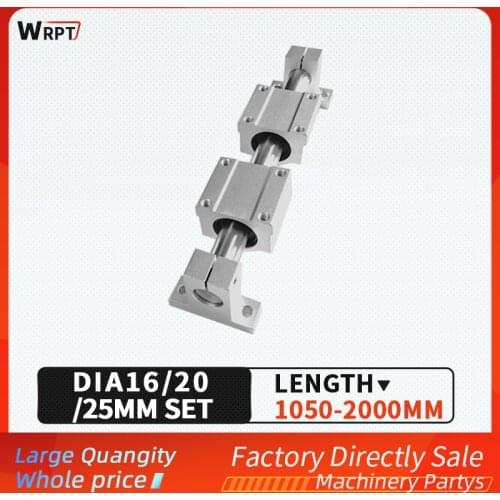 Free shipping, 1pcs optical axis 16mm/20/25mm-1050-2000mm+2 pcs SCS16/20/25/30+2pcs SK16/20/25mm for engraving machine, printer