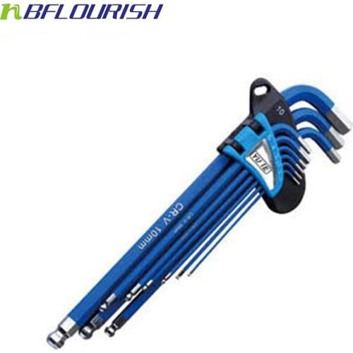 Free Ship Yute 6sets/lot factory direct sale 9pcs Extra long arm ball ended hex key set L shape allen key wrench set