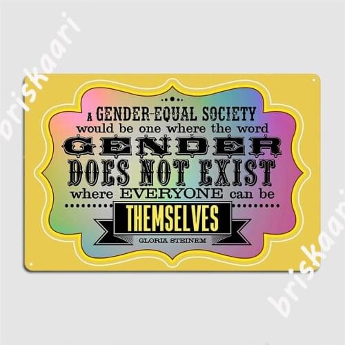 Gender Equal Society Pale Rainbow Metal Plaque Poster Classic Painting Décor Garage Club Wall Mural Tin Sign Posters
