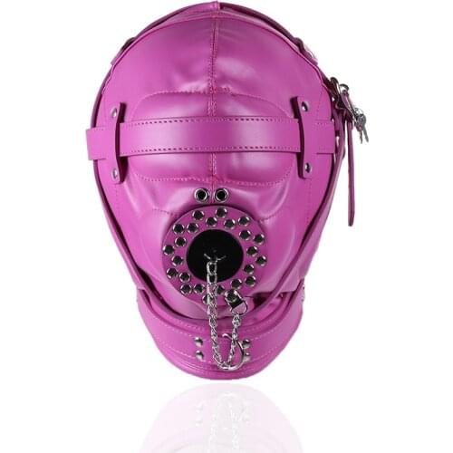 Bondage Sex Toys Erotic Leather Headgear Fetish Bondage Restraints Adult Games Face Mask for Couples