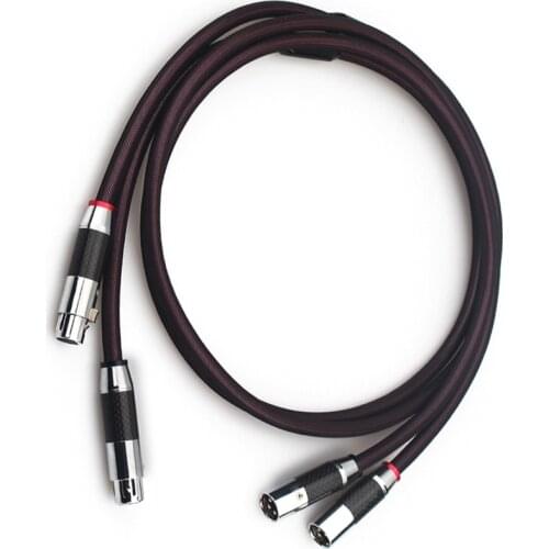 Hifi Audio 4N Sterling Silver Signal XLR Balance Cable Square Core Silver Cannon AMP Speaker Interconnector Cable