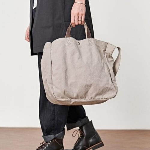 Canvas Tote Bag for Men Shoulder Bag Vintage Crossbody Bag Causal Japanese Style Handbag