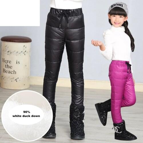 Hot sale Girls pants winter Fashion 2017 Children Thicken Warm Down trousers High quality Teenage Soft Comfortable Pure Leggings