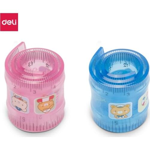 Deli Ruler 36pcs Kawaii Bear Friends Flexible Straight Ruler Cute Japanese Stationery Prize Soft Ruler Cartoon Plastic Rule 15cm