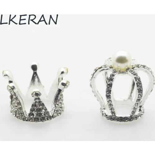 Fashion 2pcs/lot Crown Rhinestone Buttons Crystal tiara crown embellishment ornament for DIY craft supplies accessories